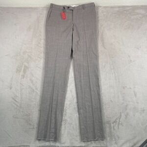 Isaia Napoli Wool Flat Front Trousers Pants Men EU48 US32 Medium Brown NWT $1250